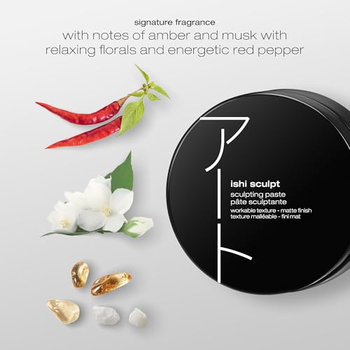 Ishi Sculpt Texturizing & Sculpting Paste - Frizz Control and Long-Lasting Hold, Adds Texture and Subtle Shine, For All Hair Types, 2.54 Fl Oz