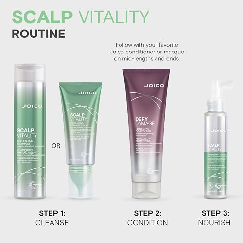Joico Scalp Vitality Refreshing Shampoo | Supports A Healthy & Balanced Scalp | For Dry, Oily and Itchy Scalp | Leaves Scalp Replenished & Calm | Removes Flakes & Reduces Irritation | 10.1 Fl Oz
