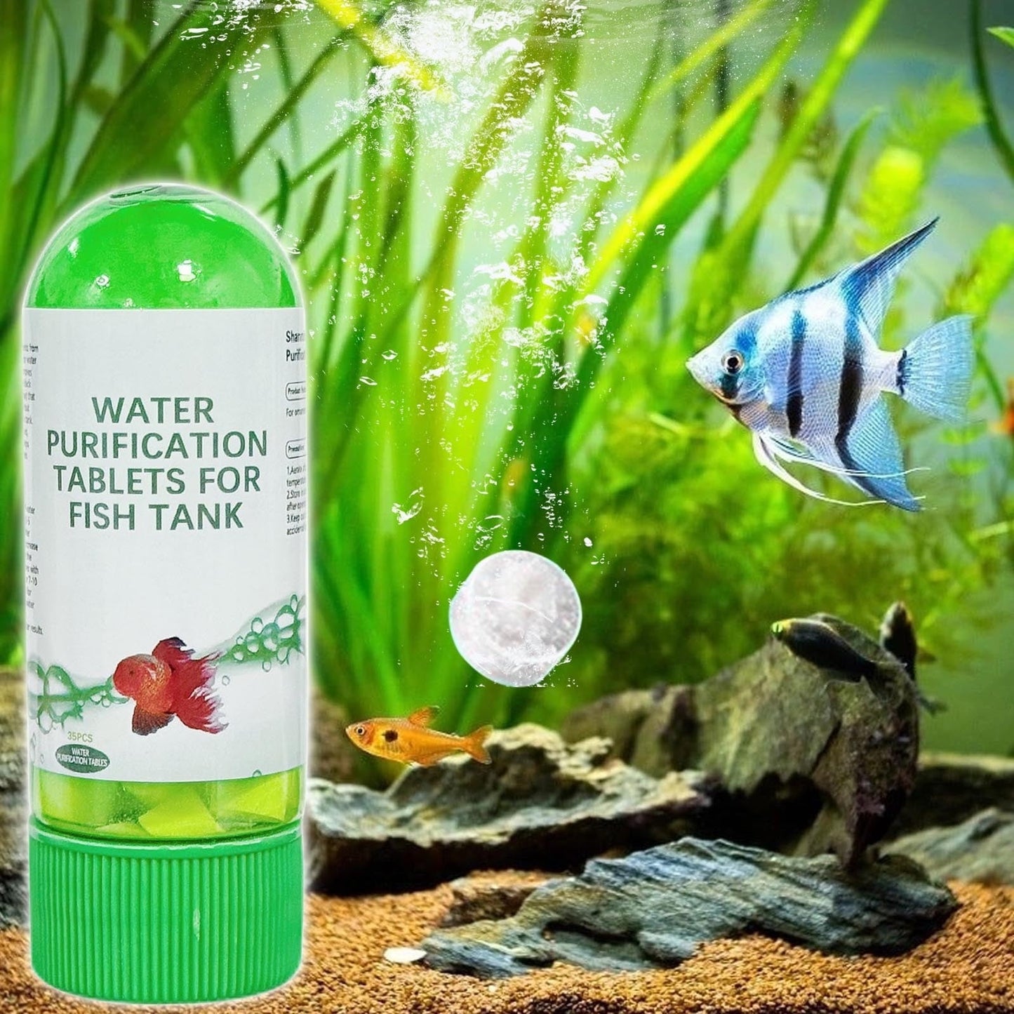 Aquarium Water Purification Tablets | Biological Enzyme | Powerful Turbidity Remover for Fish Tank & Pond | Safe for All Aquatic Life | Supports Fish Survival | 50g Bottle | 2025 New Formula