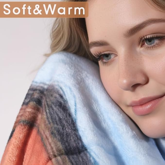 DayOfShe Custom Blanket Valentines Day Gifts for Him Her,Personalized Blankets with Photo I Love You Girlfriend Boyfriend Gifts,Valentines Blankets Couples Gifts Women Men Gifts