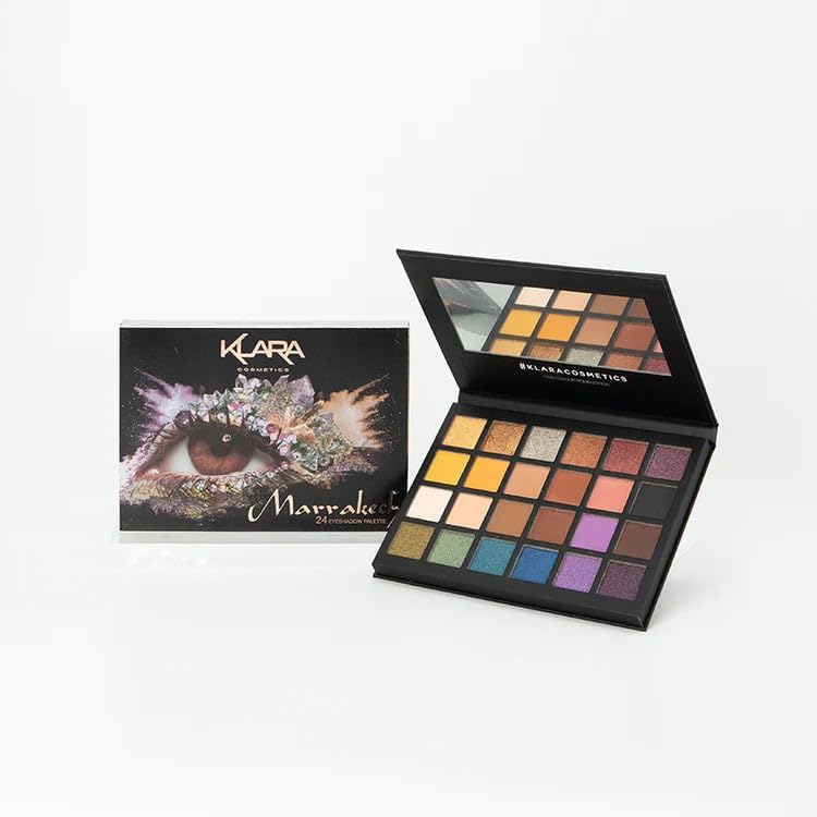 24 Shade Eyeshadow Palette - Festive Luxury Vibrant Bold Full-Color Pigment Long Lasting Matte Shimmer Eye shadow Palette (Marrakech)
