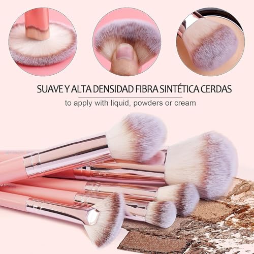Makeup Brush Set, 42Pcs Makeup Tool Set Premium Synthetic Foundation Powder Concealers Eye Shadows Blush Makeup Brushes Kit with Makeup Sponge, Powder Puffs for Beginner & Professional