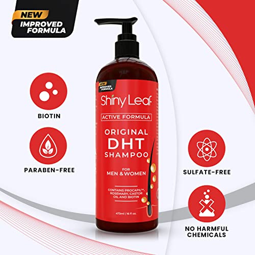 Anti-Hair Loss Shampoo With Biotin, for Men & Women - Sulfate-Free, Natural DHT Blocking Formula for Hair Growth, Thinning Hair Prevention, 16 Oz