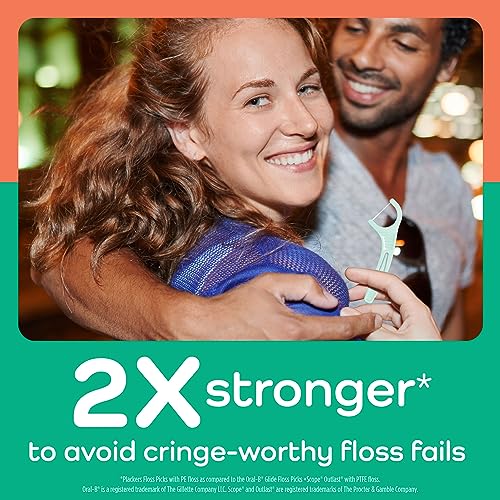 Plackers Micro Mint Dental Flossers, Fold-Out Toothpick, Super Tuffloss, Easy Storage with Sure-Zip Seal, Fresh Mint Flavor, 150 Count (Pack of 4)