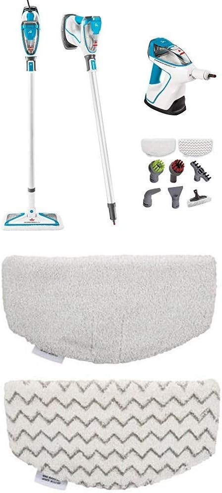 Bissell PowerFresh Slim 3-in-1 Steam Mop + Extra Mop Pads & Disc Kit for Floor, Counter Top, Upholstery, Grout, Windows