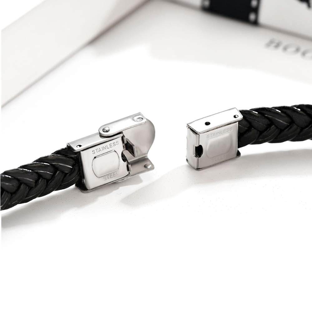 EDSG Valentines Day Gifts for Him Personalized Mens Bracelet Custom Engraved Bracelets for Men Personalized Gifts for Men Boyfriend Husband Dad Birthday Wedding Anniversary(Design 1)
