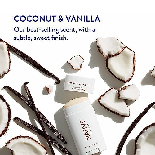 Native Deodorant | 72-Hour Odor Control | Aluminum-Free, Coconut & Vanilla, 2-Pack