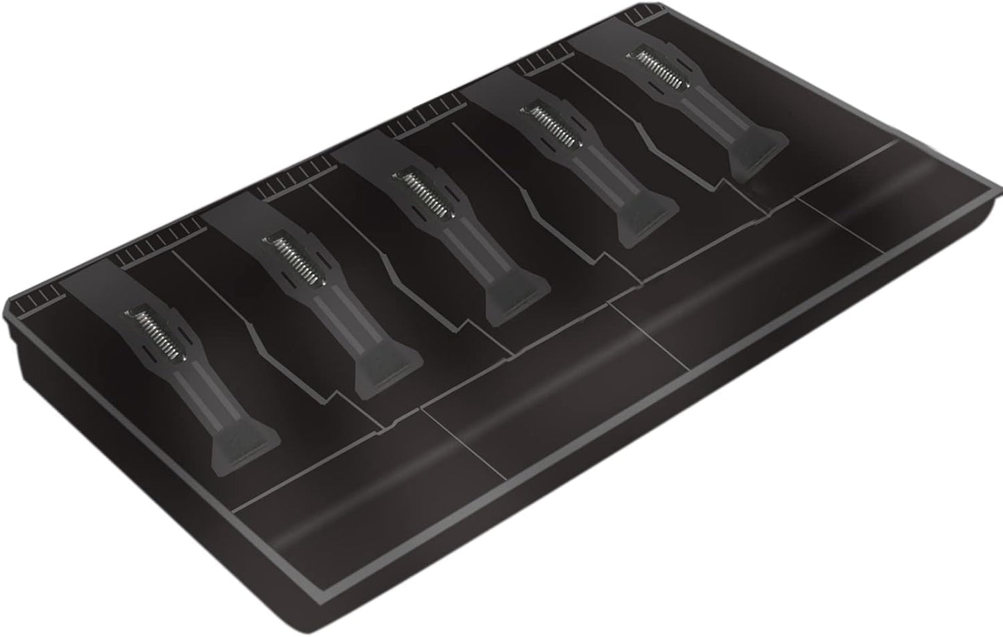 Cash Register Drawer for Money Storage, Cash Tray with 5 Bill/4 Coin Compartments for Supermarkets, Shops, Hotels (Black)