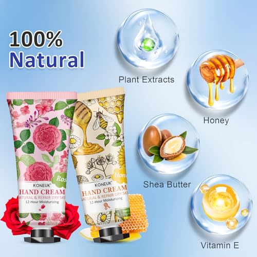 32 Pack Hand Cream Gift for Women, Bulk Hand Lotion Travel Size for Dry Cracked Hands, Mini Moisturizing Hand Cream for Mom Gifts, Teacher Gifts, Thank You Gifts and Bridal Shower Favors