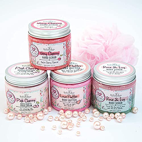 Bella & Bear Very Cherry Hand Scrub, No Harmful Chemicals, Cruelty-Free, Vegan-Friendly Exfoliating, 6.7oz