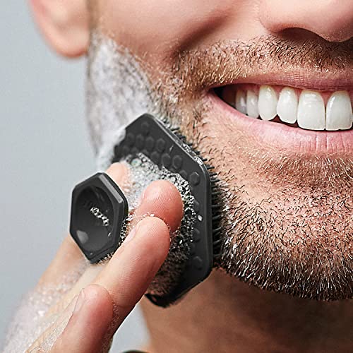 TOOLETRIES Men's Face Scrubber - Premium Silicone Facial Cleansing Brush, Gentle Exfoliator Pad & Soft-Touch Massager - Removes Dead & Dry Skin - Long Lasting Shower Accessories - Charcoal