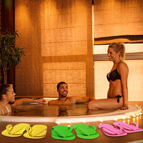 Janmercy 90 Pairs Pedicure Slippers for Guests Foam Disposable Flip Flops Pedicure Shoes Sandals Bulk for Women Spa Party Supplies, 6 Colors, 4. 53 x 10. 43 Inches