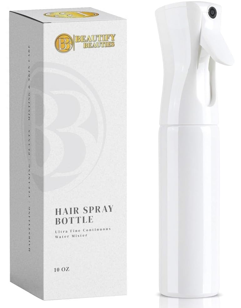 Ultra Fine Continuous Hair Spray Bottle | 6.8 Oz | White | Misting & Styling