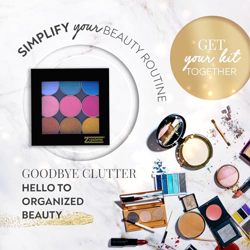 Small Z Palette Magnetic Makeup Palette, Empty Magnetic Palette, Universal Magnet makeup palette for Eyeshadows, Powders, Customizable Beauty Organizer with Clear Window
