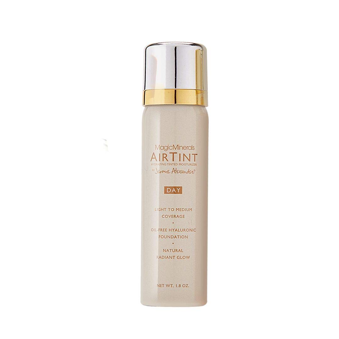 Jerome Alexander MagicMinerals AirTint Tinted Moisturizer AirBrush Spray Light Shade | Tinted Moisturizer Spray with Anti-Aging Ingredients | Warm Medium