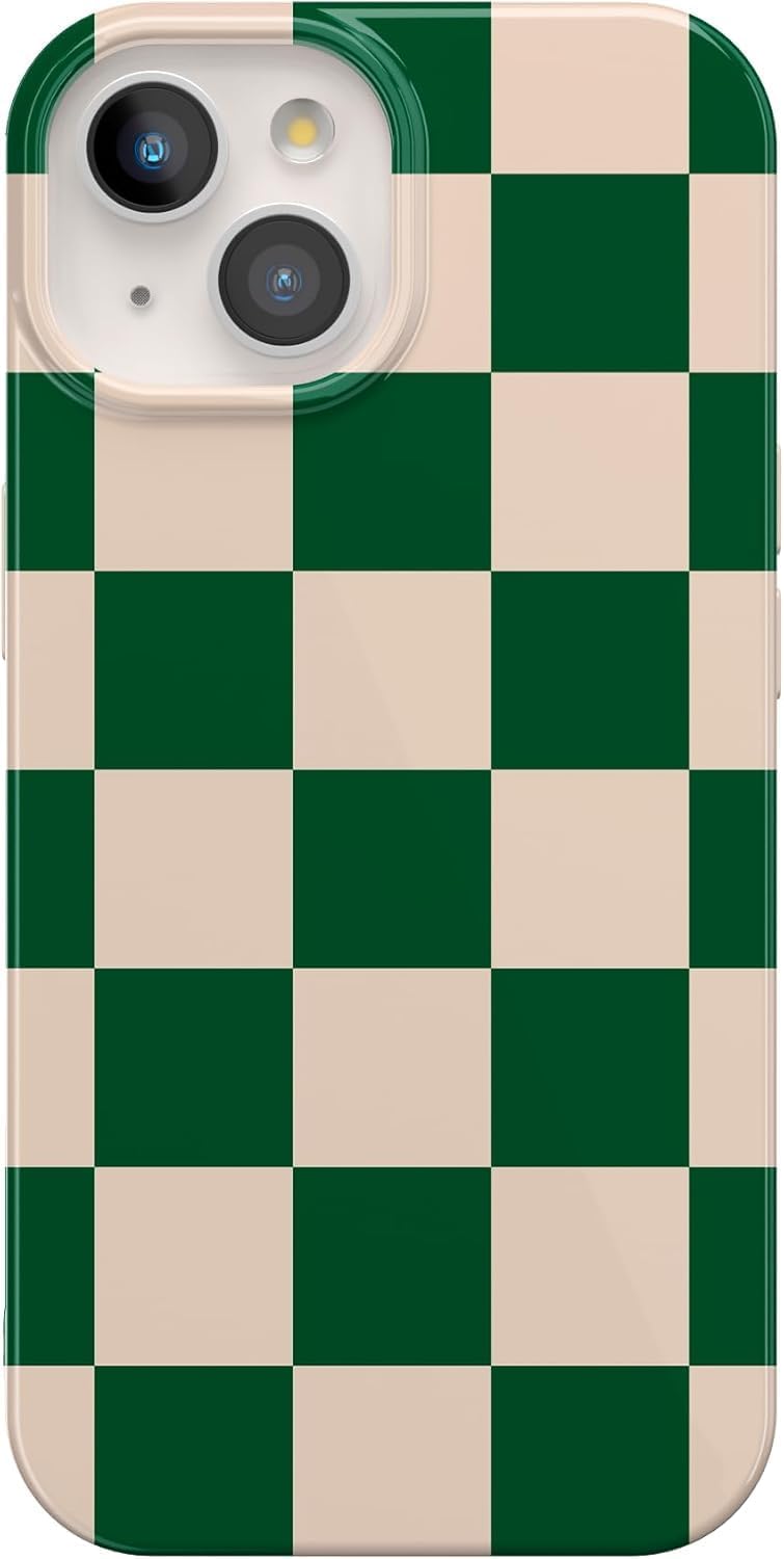 Casely iPhone 14 Case | Fit Check | Neutral Checkerboard | Compatible with MagSafe | Classic Ultra Slim Design
