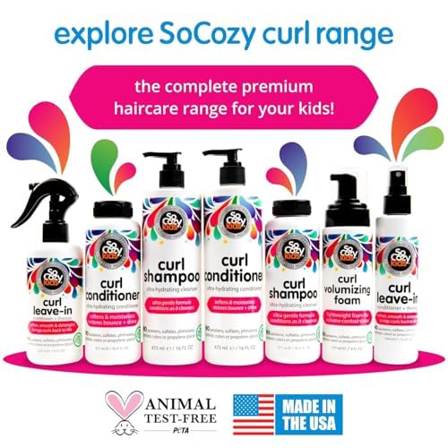 SoCozy Leave-In Conditioner Spray | Paraben-Free Detangler for Kids' Curly Hair | Nourishing with Keratin & Vitamin B5