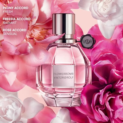 Viktor&Rolf - Flowerbomb Eau de Parfum - Mother's Day Perfume Set - Floral & Woody - With Notes of Vanilla, Jasmine, & Rose - 3.4 Fl Oz & 2 0.34 Fl Oz Travel Size Fragrances