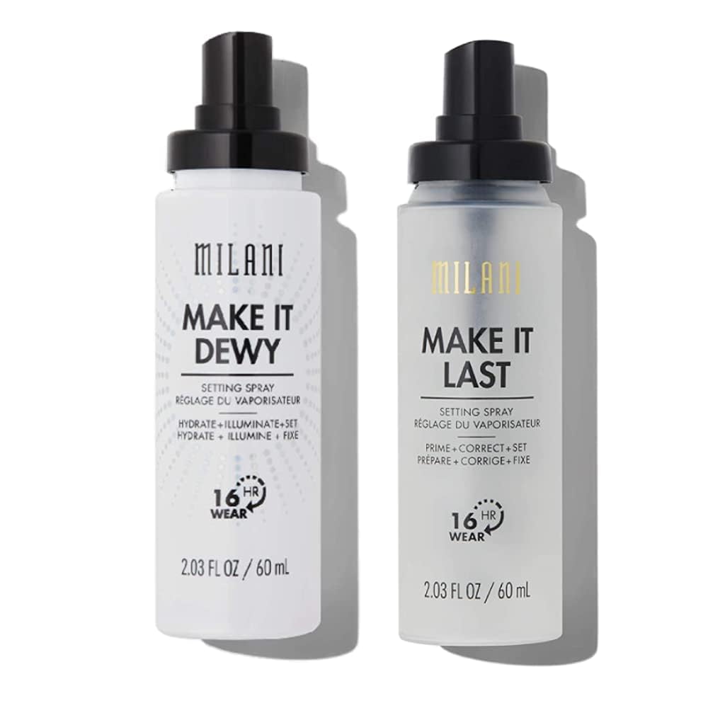 Milani Setting Spray & Primer 2-Pack | Hydrating Niacinamide & Matte Charcoal