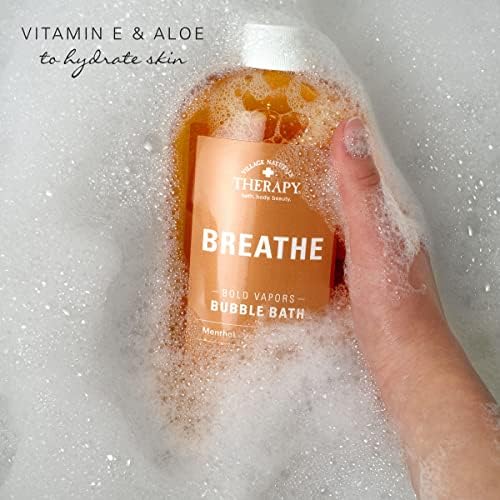 Village Naturals Therapy Breathe Bubble Bath, Lemon Mint Scent, 20 oz, Pack of 4