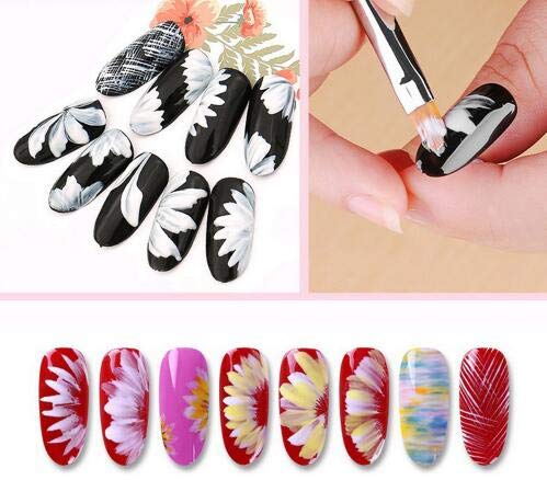 8 Pcs Nail Brush Pen Premium Upgrade Wood Handle, Gradient Painting Brush Set UV Gel Flower Drawing Pen Purple Wood Handle Manicure Nail Art Polish Pen Tool, Valentine's Day present (8 amazing nail brushes)
