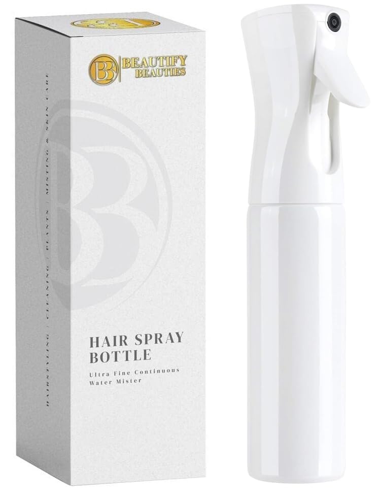 Ultra Fine Continuous Hair Spray Bottle | Black | 10.1 Oz | For Hairstyling & Misting