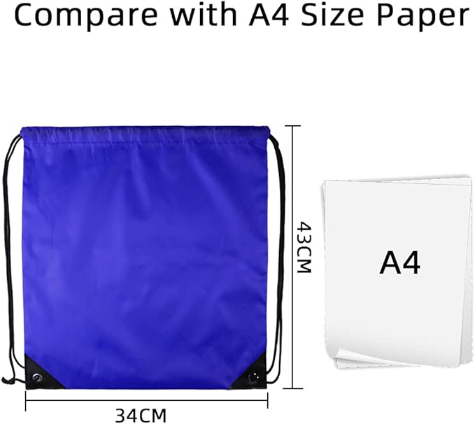 GoodtoU Drawstring Gym Bags Cinch Sack, Nylon Drawstring Backpacks for Sport, Travel, Team (Blue, 60pcs)