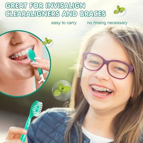 5 in 1 Mini Brush, Toothpaste and Floss, 26 Packs Disposable Toothbrushes with Toothpaste, Mini Toothbrushes Individually Wrapped Box, Oral Care On The Go Prepasted Travel Toothbrush