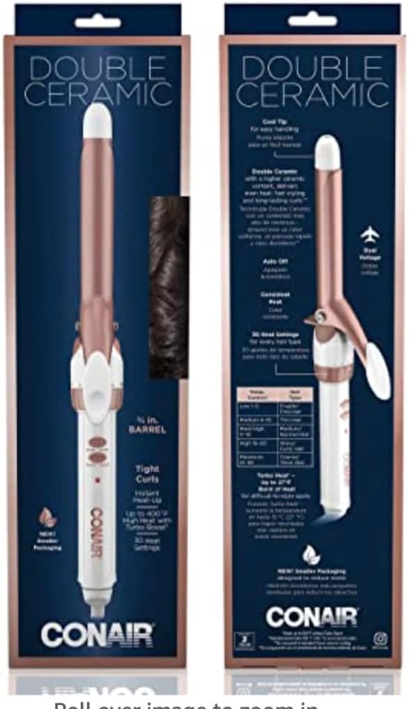 Conair Double Ceramic 1.5-Inch Curling Iron | Soft Waves for Medium & Long Hair