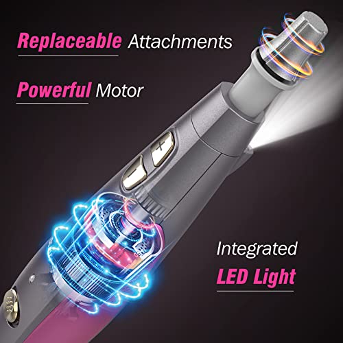 BEAUTURAL Professional Manicure and Pedicure Set Kit, Upgraded Electric Nail Drill Machine, 10-Piece Attachments Plus 20 Sanding Bands, Electric Nail File Set, Hand Foot & Nail Tools [Not Cordless]