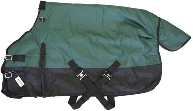 AJ Tack 1200D Waterproof Winter Pony Blanket - 300g Heavyweight Turnout with Fleece Collar, Shoulder Gussets & Tail Flap - Black 58"
