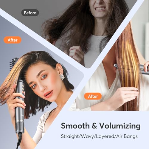 5 in 1 Hair Styler, High-Speed Professional Frizz-Free Hair Dryer Brush, No Heat Damage Air Styler Wrap Blow Dryer - Curl, Volumize, Straighten, 300 Million Ions, Multi Styler, Gift for Women