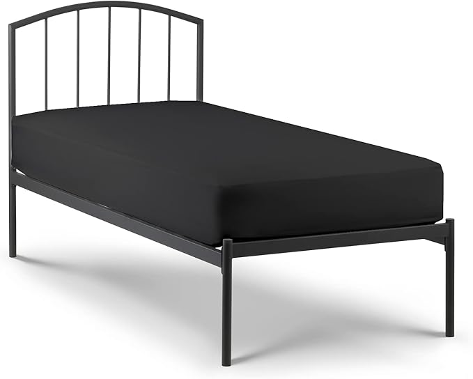 4-PC Cot Sheets, 30x75, 100% Cotton Fitted - Perfect for Narrow Twin/RV Bunk/Camping Cot/Guest Bed Replacement, Fits Upto 4-8" Deep Mattress - Charcoal Solid