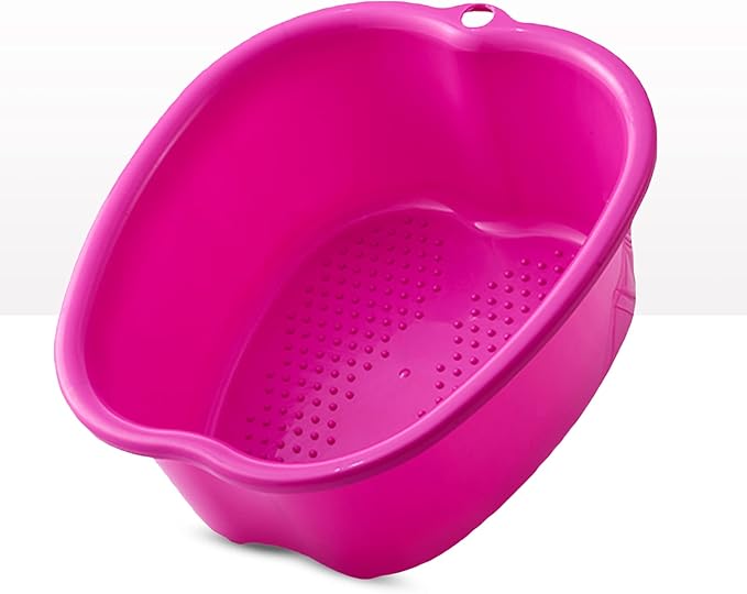 Foot Soaking Bath Basin: Plastic Foot Spa Basin for Soaking Feet - Foot Soaking Tub with Massage Dots - Roomy Foot Soak Bucket for Water Spa and Foot Massage (Purple)