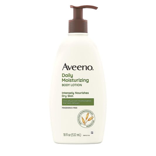 Aveeno Daily Moisturizing Body Lotion | Fragrance-Free & Non-Greasy | 18 Fl Oz