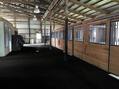 American Floor Mats - Heavy Duty Stall Tiles - Stable/Horse Tiles - Thick, Durable Rubber Flooring Solid Black 1 Border Tile 3/8" Thick