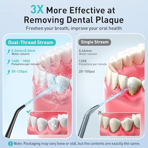 COSLUS Water Dental Flosser Teeth Pick: Portable Cordless Oral Irrigator 300ML Rechargeable Travel Irrigation Cleaner IPX7 Waterproof Electric Flossing Machine for Teeth Cleaning C20(F5020E)