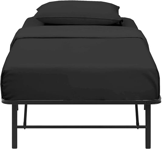 4-PC Cot Sheets Set - 32x75, 100% Cotton Fitted Sheet - Perfect for Narrow Twin/RV Bunk/Camping Cot/Guest Bed Replacement, Fits Up to 4-8" Deep Mattress - Charcoal Solid