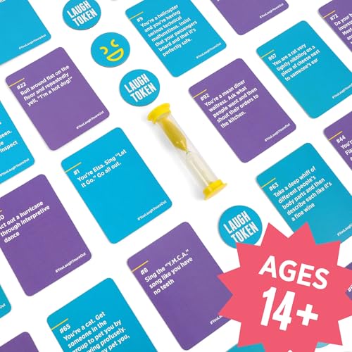 DSS Games You Laugh You're Out [Try Not to Laugh Family Card Game for Adults & Teens | Party Game | 125 Prompt Fun Cards for Family Nights & Parties | Ages 14+]
