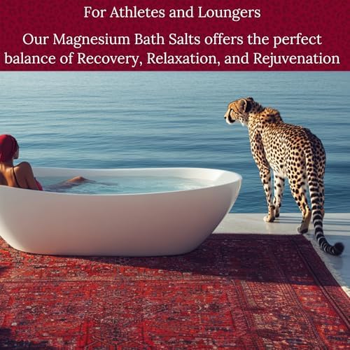 Magnesium Bath Salt - Muscle Soak - Absorbs Faster Than Epsom Salt Bath Soak for Pain - Magnesium Recovery Soak for Athletes - Concentrated Magnesium, MSM, and Essential Oils (Rosemary and Bergamot)