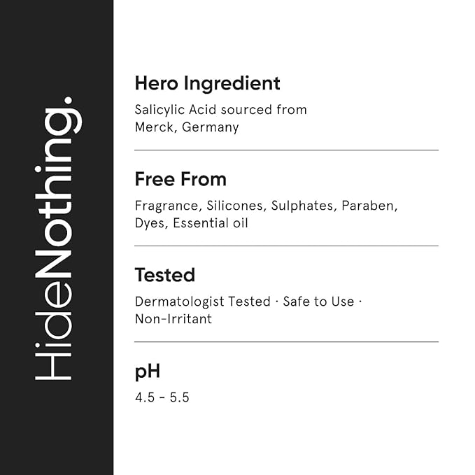 Minimalist 2% Salicylic Acid Face Wash for Oily, Acne Prone Skin | Anti Acne Face Wash With LHA & Zinc | Sulphate free Gentle BHA Liquid Exfoliant | For Women & Men | 3.4 Fl Oz / 100 ml