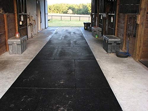 American Floor Mats - Heavy Duty Horse Mats - Slip Resistant, Black, 10' x 10' Set (25 Tiles Total, 0.75" Thick)