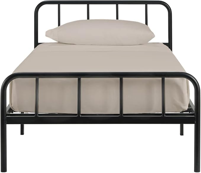 4-PC Cot Sheet Set - 25x75, 100% Cotton Fitted Sheet - Perfect for Narrow Twin/RV Bunk/Camping Cot/Guest Bed Replacement, Fits Upto 4-8" Deep Mattress - Beige Solid