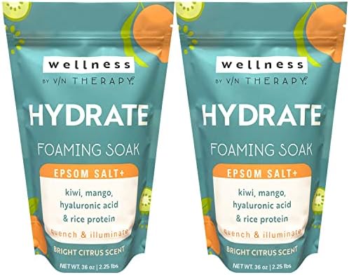 Wellness by Village Naturals Therapy, Hydrate Foaming Bath Soak, 36 oz, Pack of 2