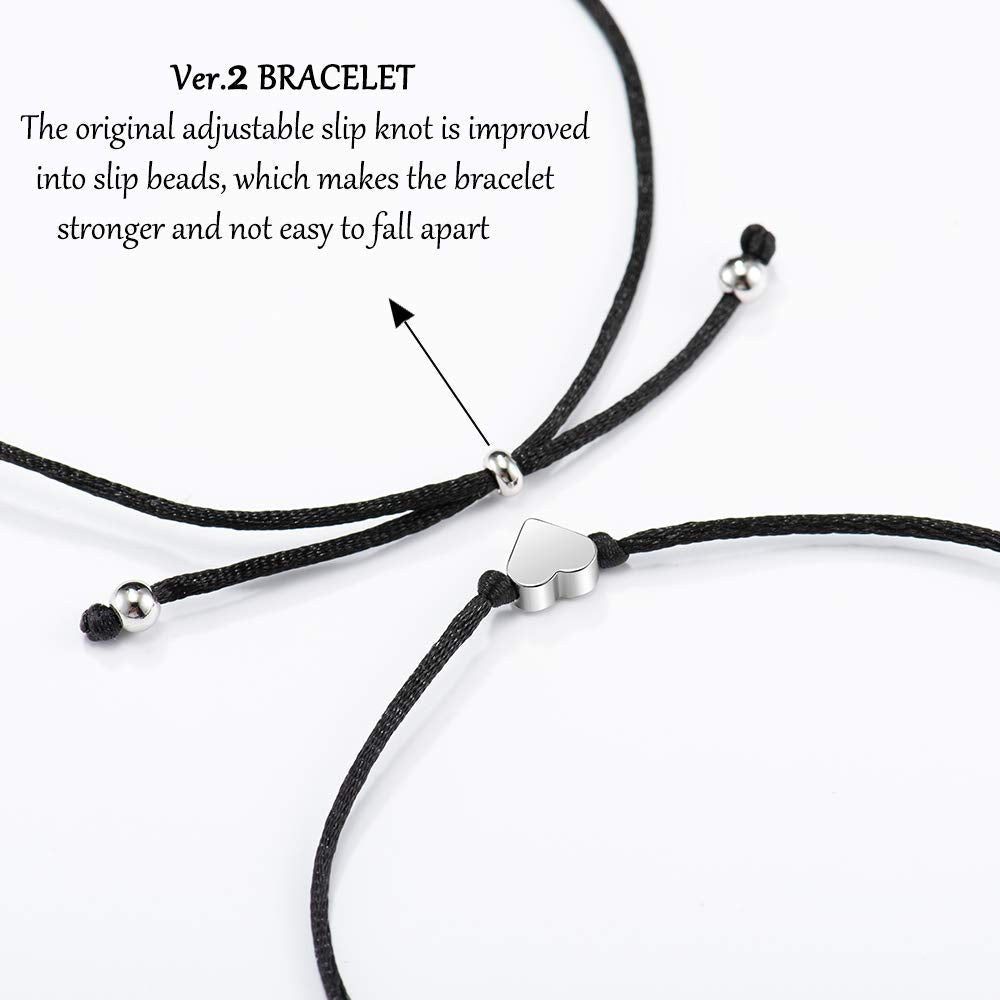 MANVEN Matching Bracelets for Couples Best Friends Pinky Promise Bracelets Birthday Gifts for Family Sister Women Men
