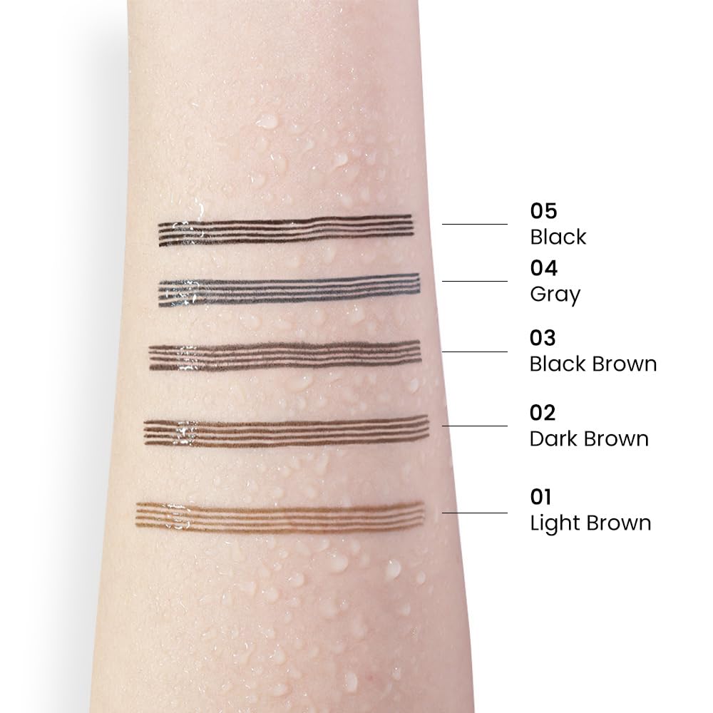 Kaely 2Pcs Eyebrow Pencils for Women, 4 Tip Magical Precise Waterproof Brow Pen, Microblading Eyebrow Contouring Pen, lapiz de cejas 3d Eye Brow Gel, 24h Smudge Proof,04 Grey