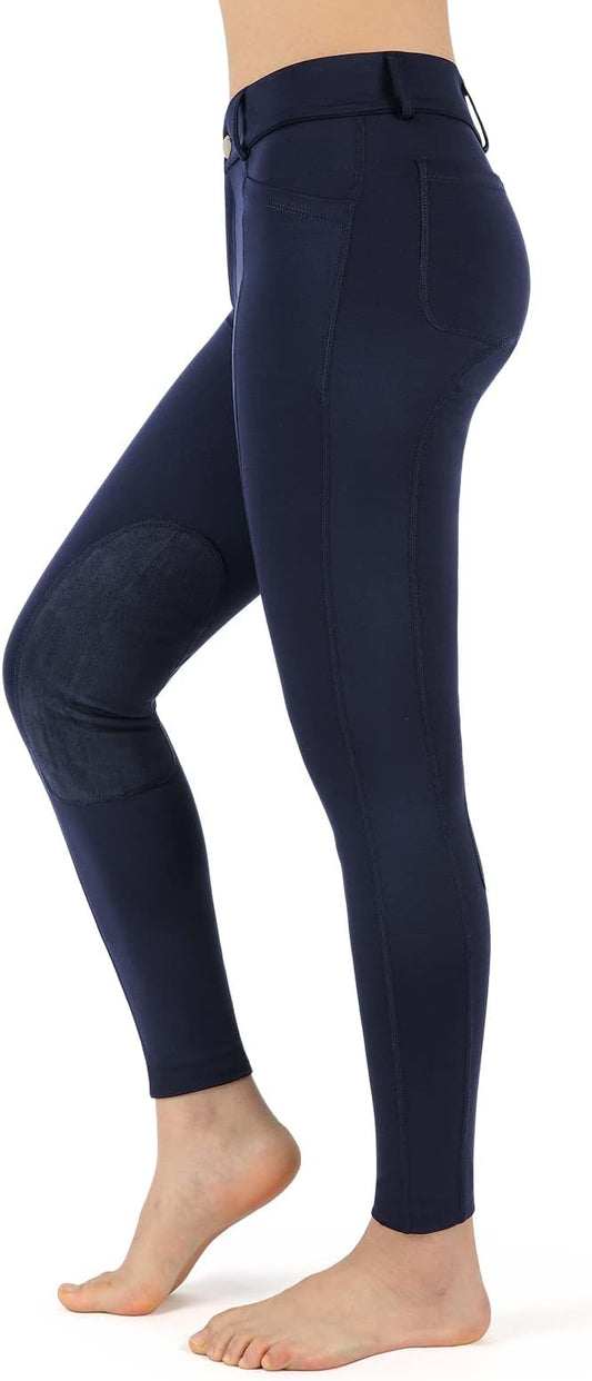 beroy Horse Riding -Pants Women Equestrian-Breeches - Ladies Training Horseback Riding Tights Full Seat Silicone Pockets