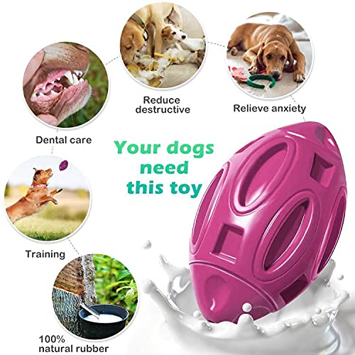 2 Pack Squeaky Dog Toys for Aggressive Chewers Large Medium Small Puppy Interactive Dog Chew Toy Durable Rubber Indestructible Tough Ball