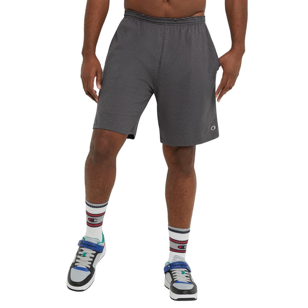 Champion mens 9" Everyday Cotton With Pockets novelty shorts, Granite Heather-407q888, X-Large US