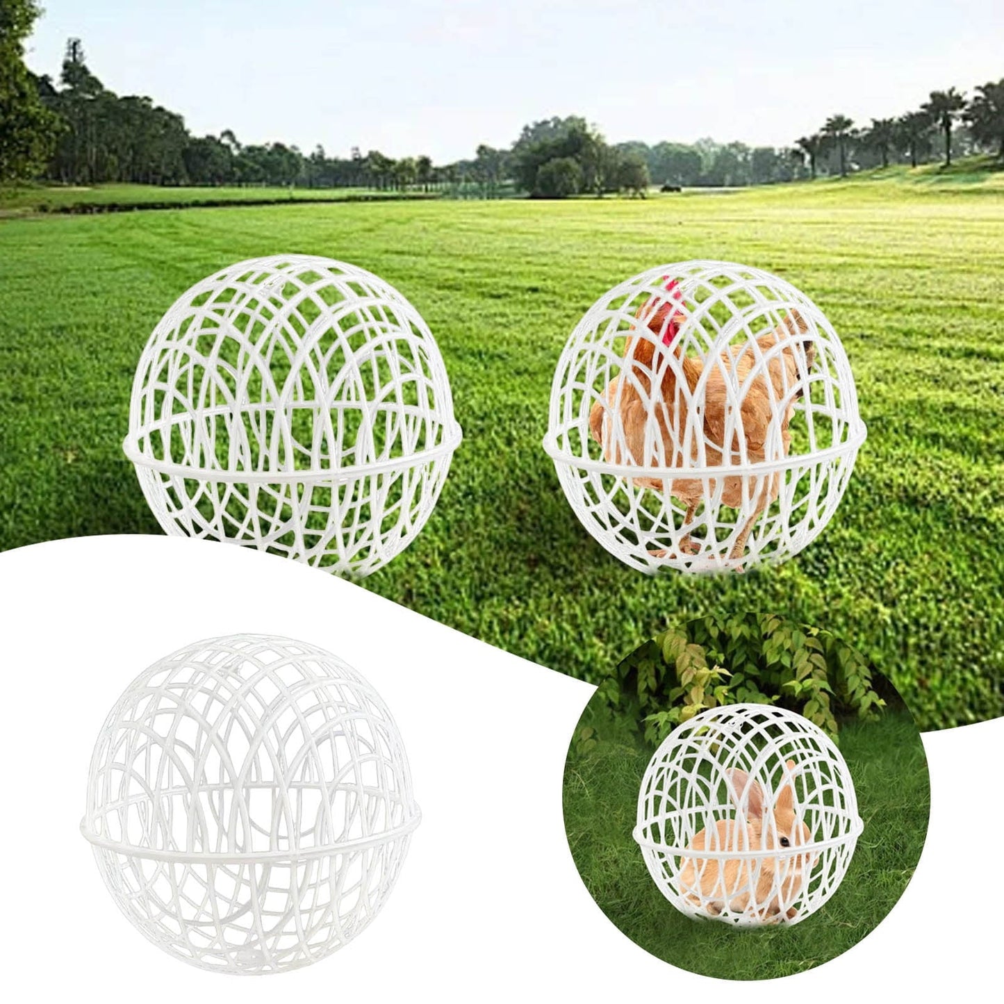 Ball-Shaped Movable Chicken Coop, Outdoor Rollable Round Chicken Cage, Pigeon Rabbits Safe Walking Net, Chicken Safety Ball Cage for Pet Safety Outdoor Farm Use